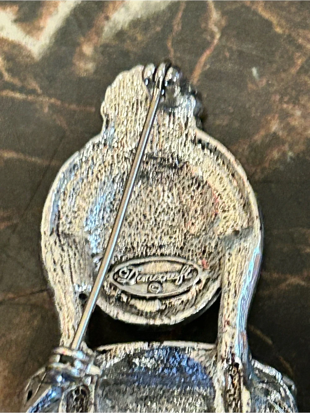 Vintage Danecraft Ornate Silver tone 3D dining chair brooch